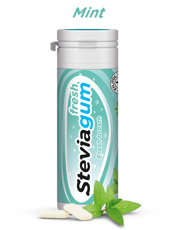 steviagum fresh chewing gum with fresh mint taste lemon pharma